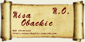 Miša Obačkić vizit kartica